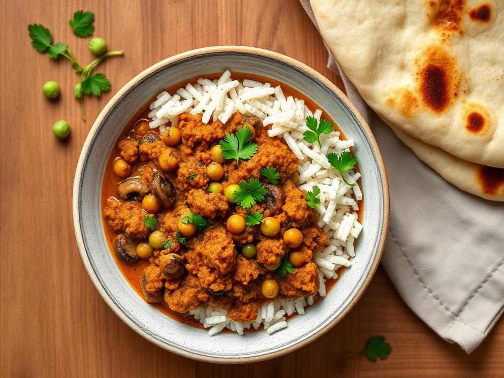 Halal Easy Mushroom Keema (Vegetarian Indian)