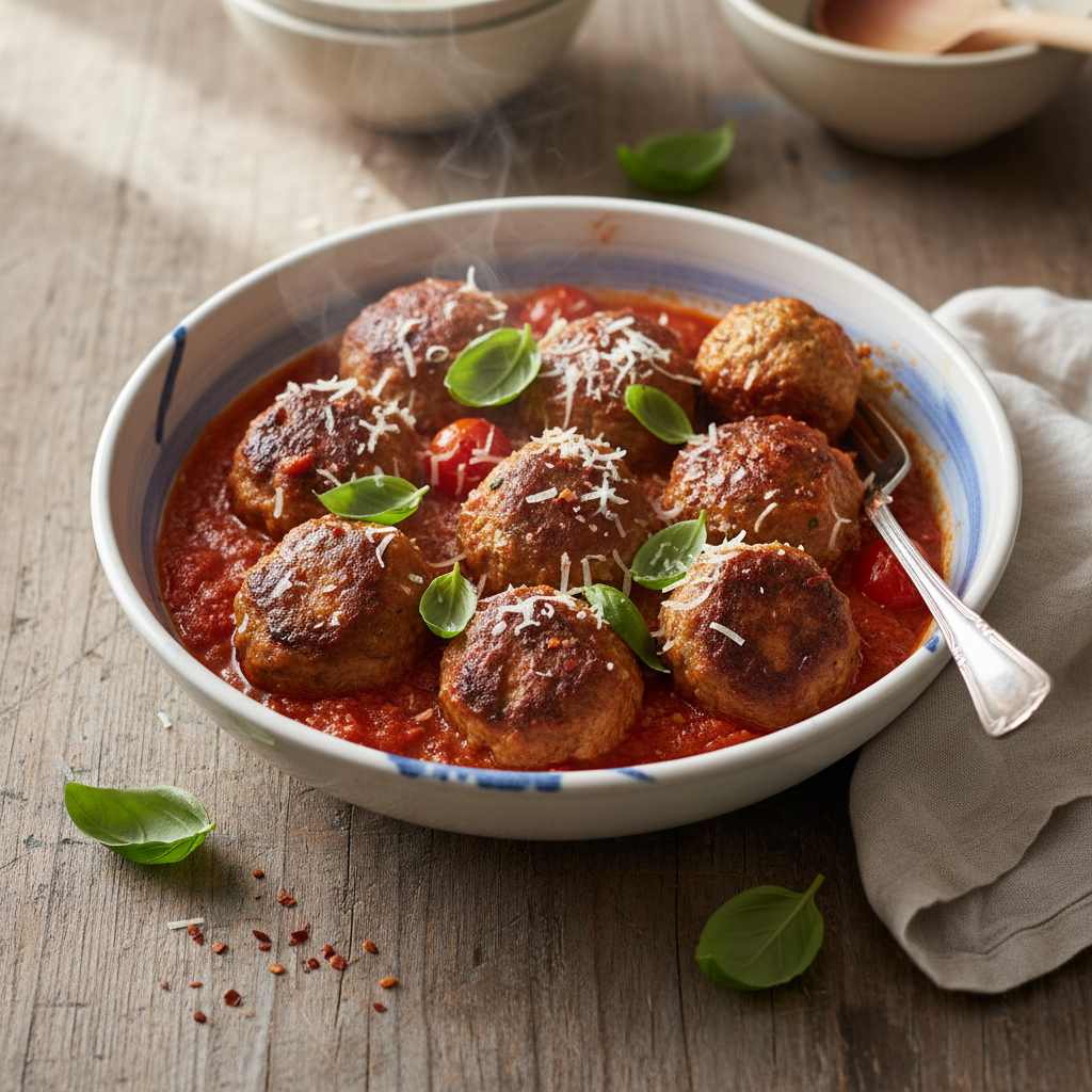 Halal Easy Oven Baked Turkey Meatballs Marinara Recipe