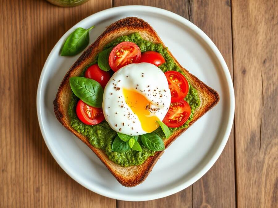 Halal Easy Pesto Breakfast Toast Recipe