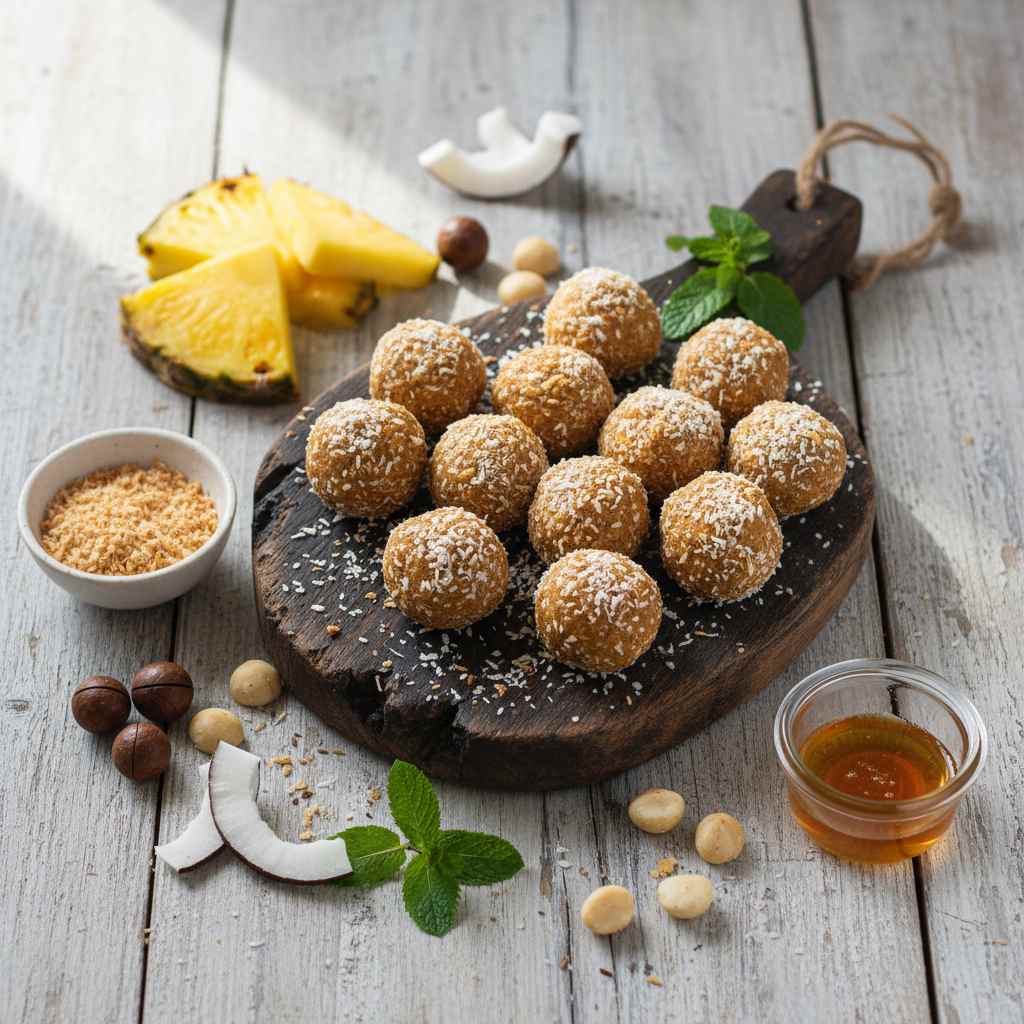 Halal Easy Pineapple Coconut Energy Balls Recipe