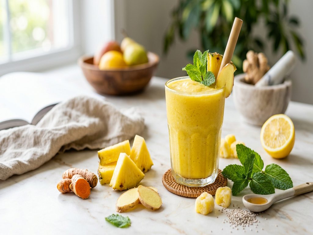 Halal Easy Pineapple Ginger Immunity Smoothie Recipe