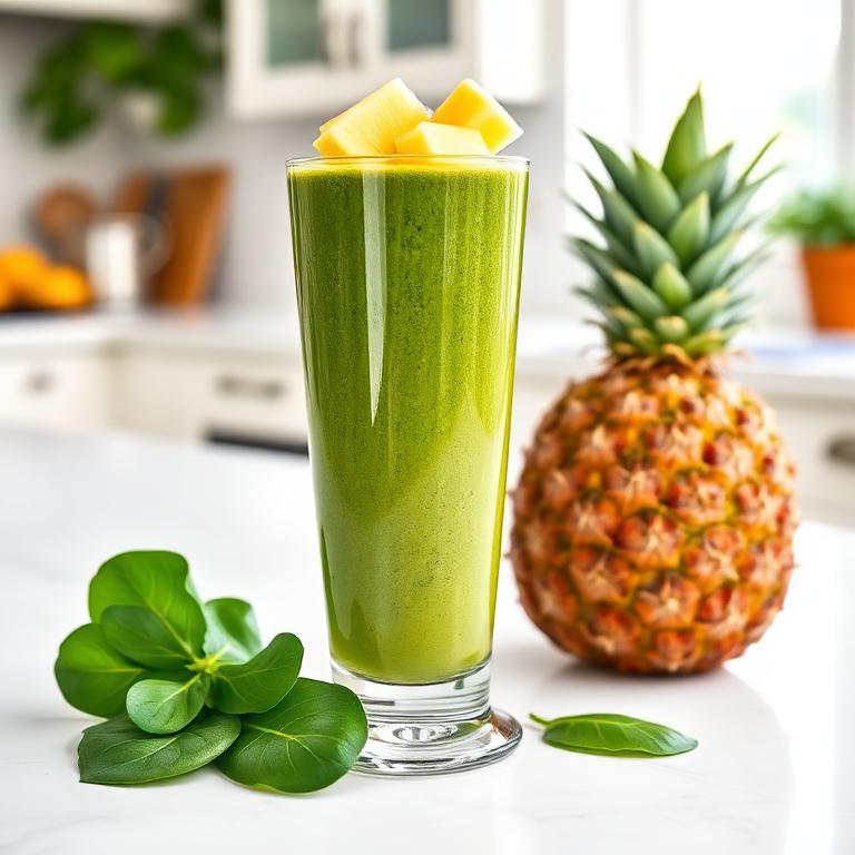 Halal Easy Pineapple Spinach Tropical Smoothie Recipe