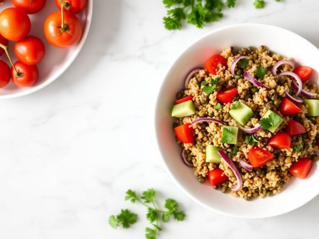 Halal Easy Quinoa Lentil Salad Recipe