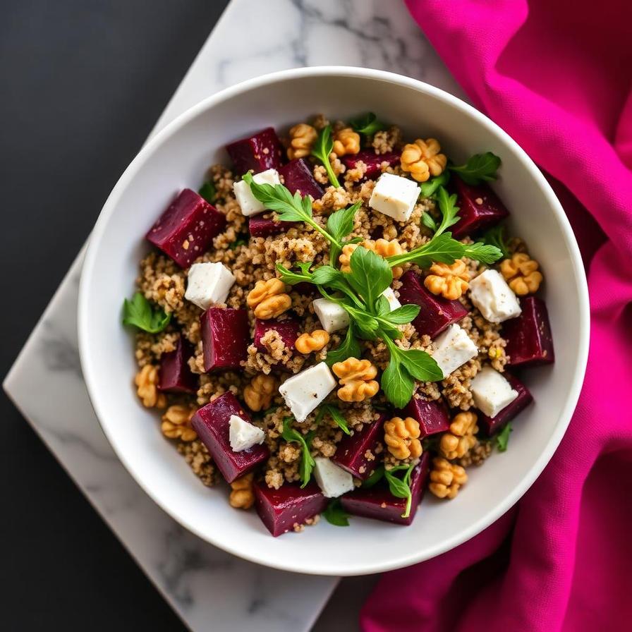 Halal Easy Roasted Beet Quinoa Salad