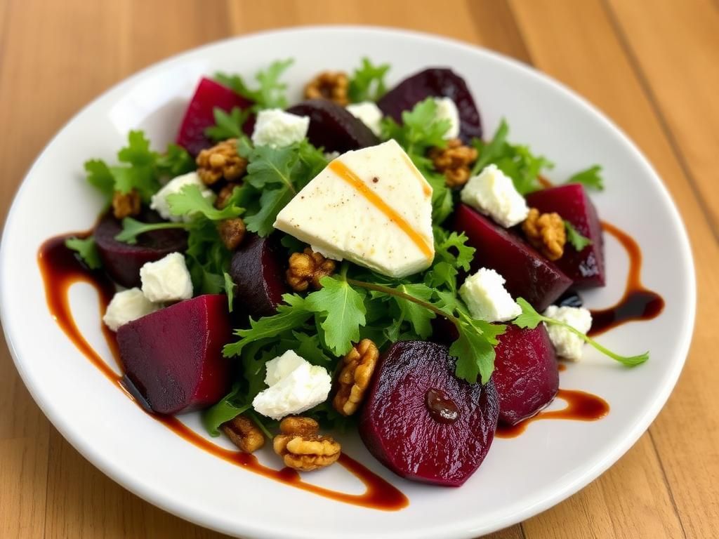 Halal Easy Roasted Beet Salad Recipe with Goat Cheese