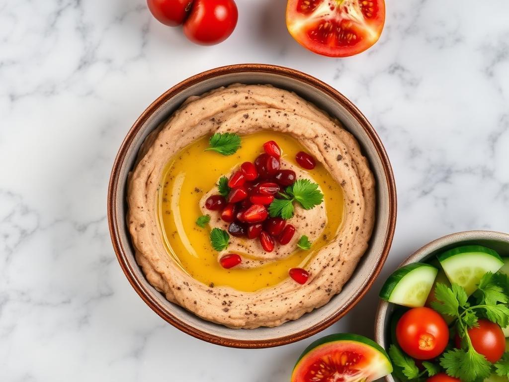 Halal Easy Roasted Eggplant Dip Side Salad