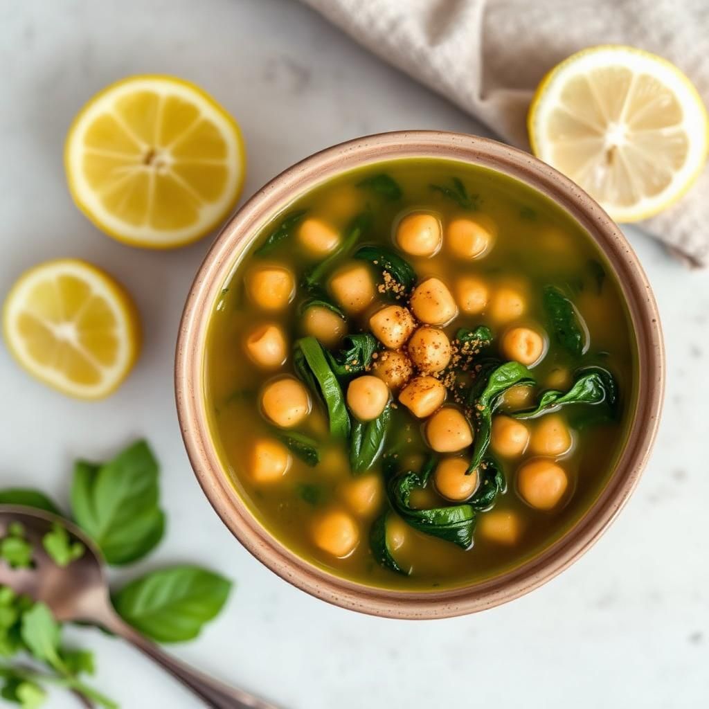 Halal Easy Spinach Chickpea Soup (Middle Eastern)