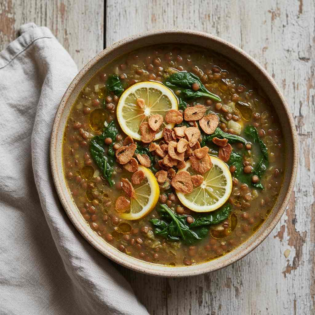 Halal Easy Spinach Lentil Soup (Middle Eastern)