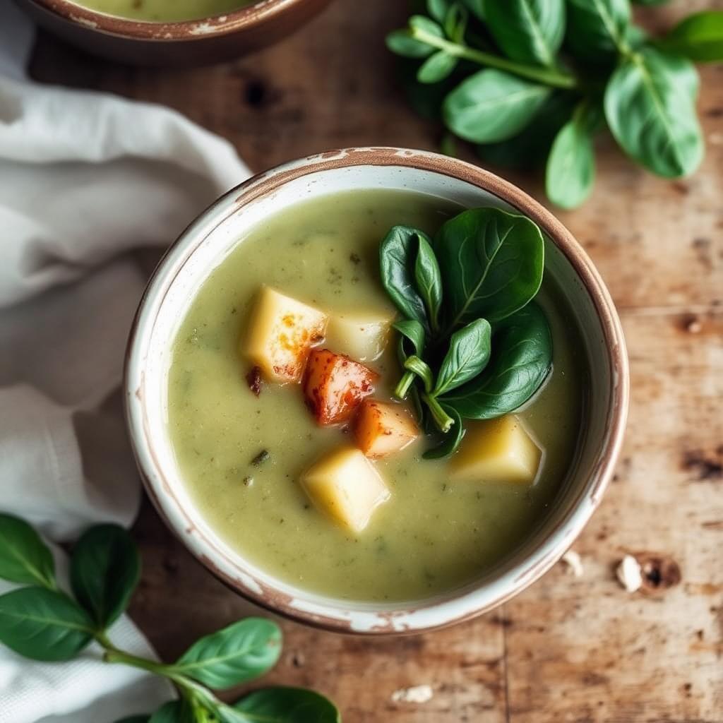 Halal Easy Spinach Potato Soup