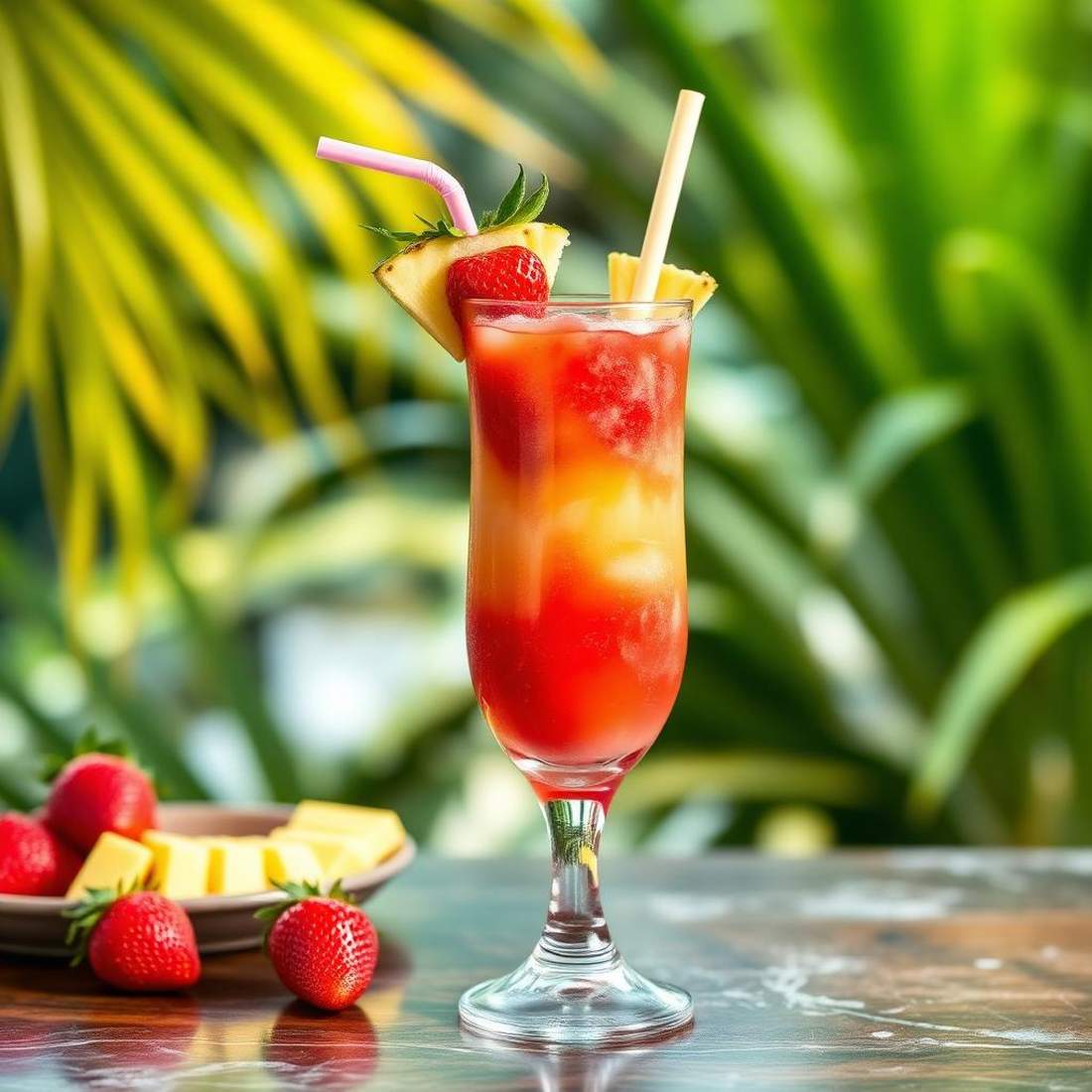 Halal Easy Strawberry Pineapple Tropical Drink Recipe