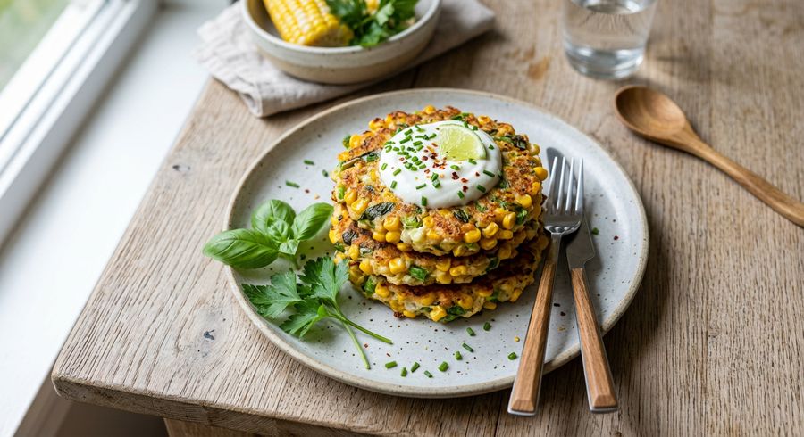 Halal Sweet Corn Breakfast Fritters
