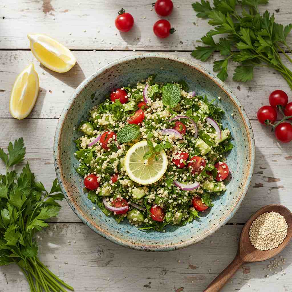 Halal Easy Tabbouleh Style Parsley Salad with Quinoa