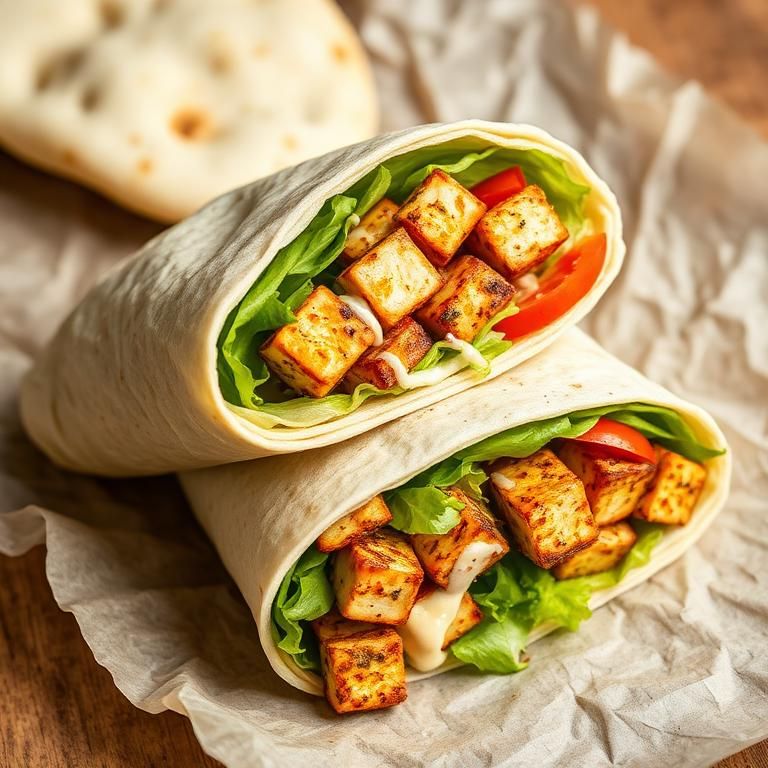 Halal Easy Tofu Shawarma Wrap (Healthy)