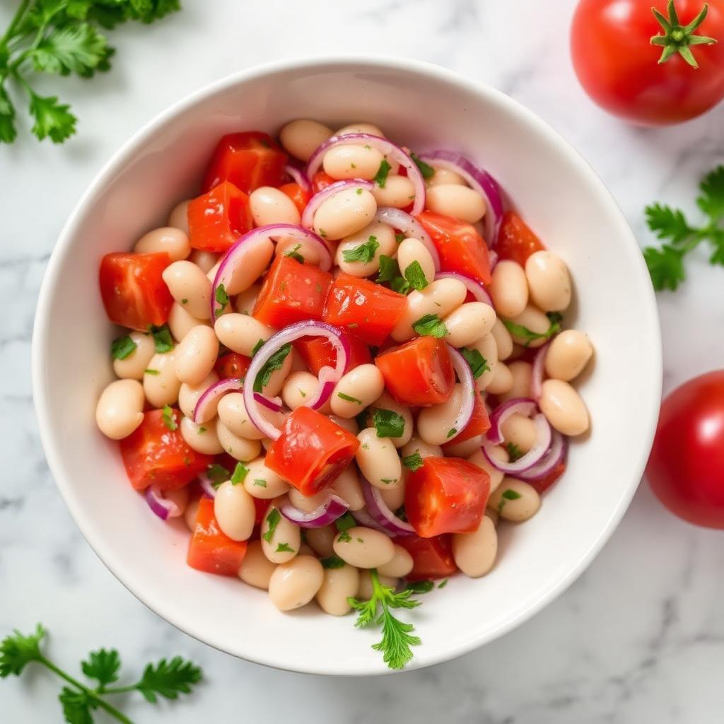 Halal Easy White Bean Tomato Salad Recipe