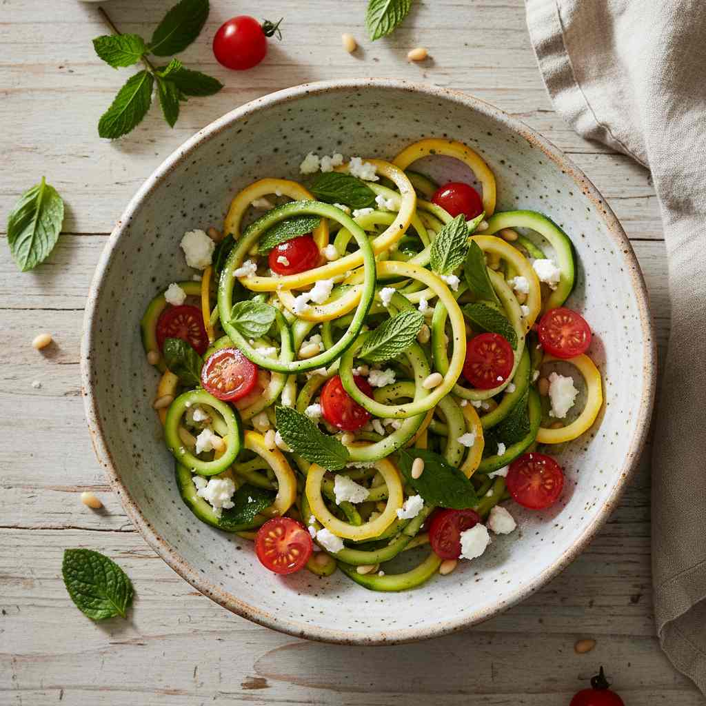 Halal Easy Zucchini Ribbon Salad Recipe Fresh