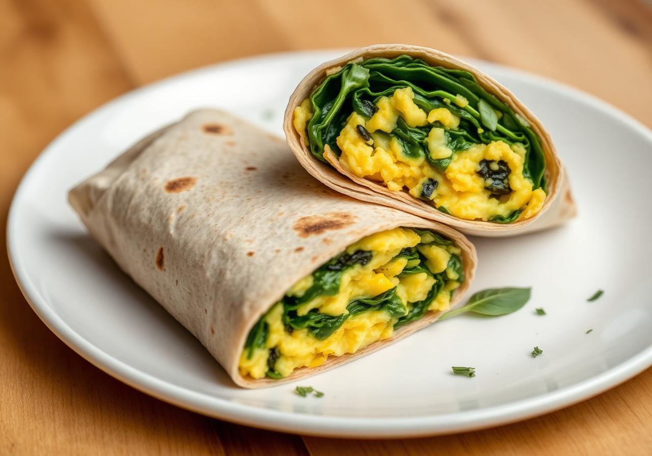 Halal Egg and Spinach Wrap Recipe Healthy