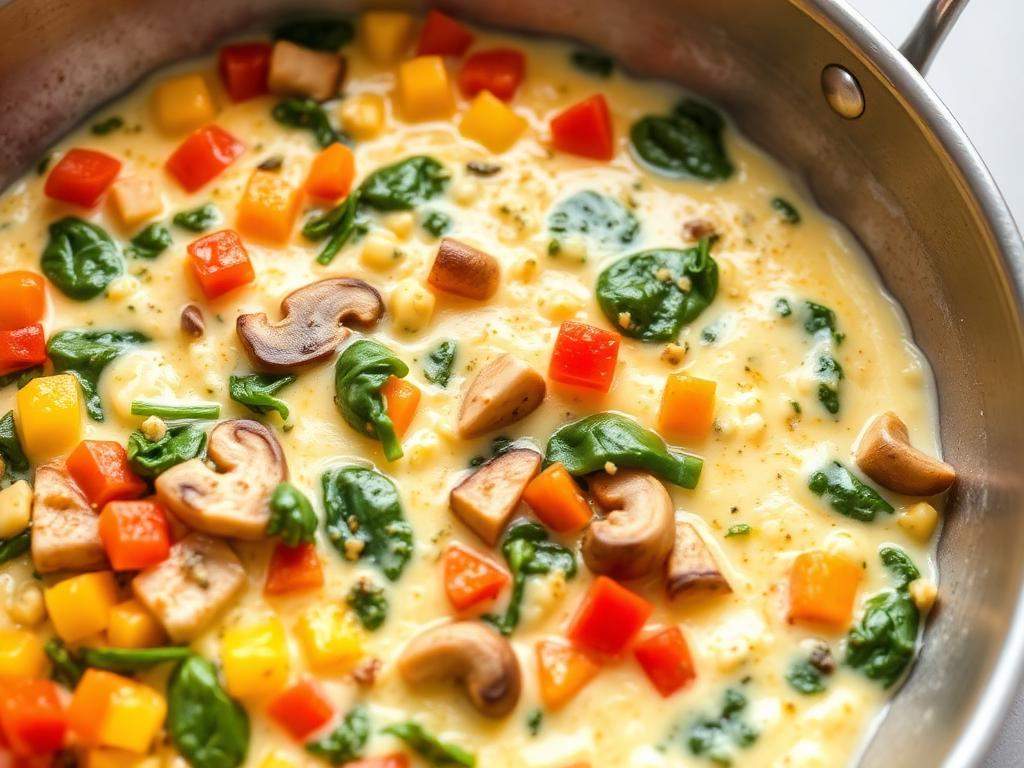 Halal Egg White Veggie Scramble