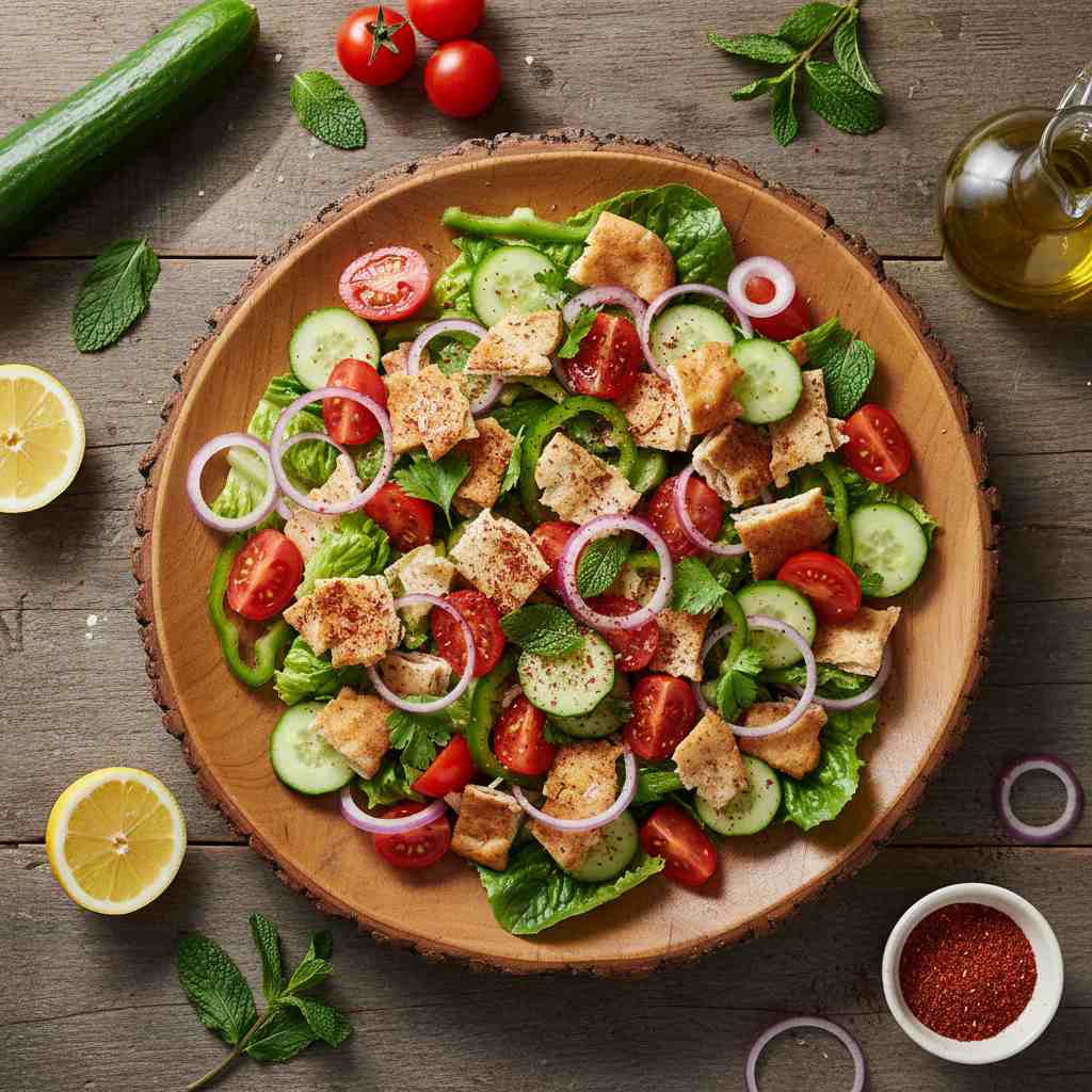 Halal Fattoush Salad Recipe Healthy Easy