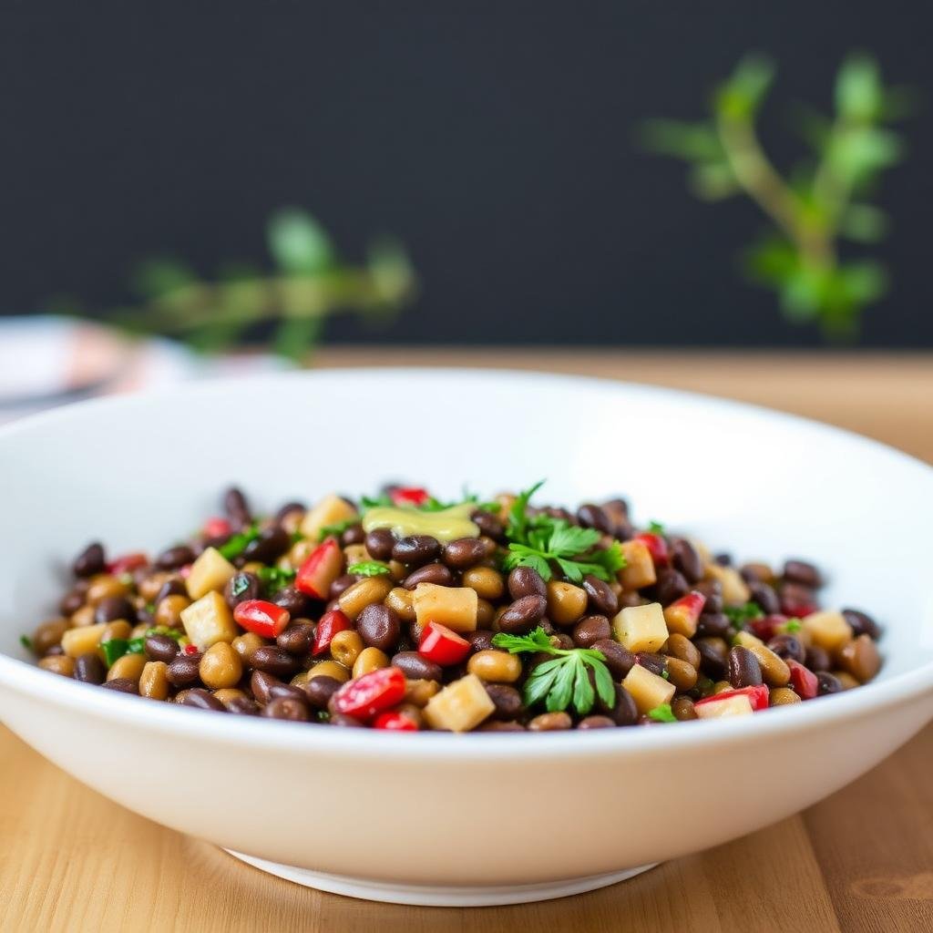 Halal French Lentil Salad with Mustard Dressing