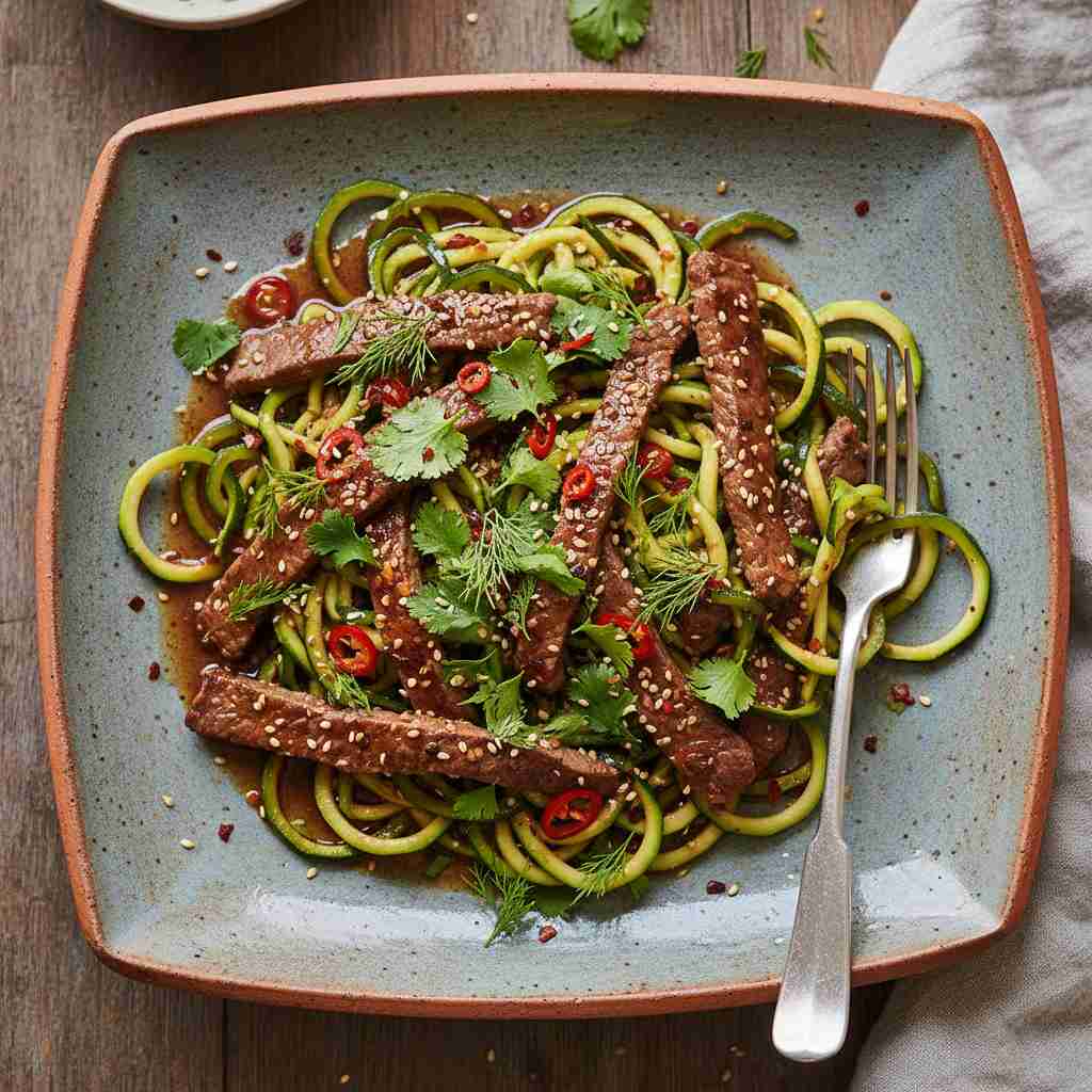 Halal Gluten Free Beef Zucchini Noodle