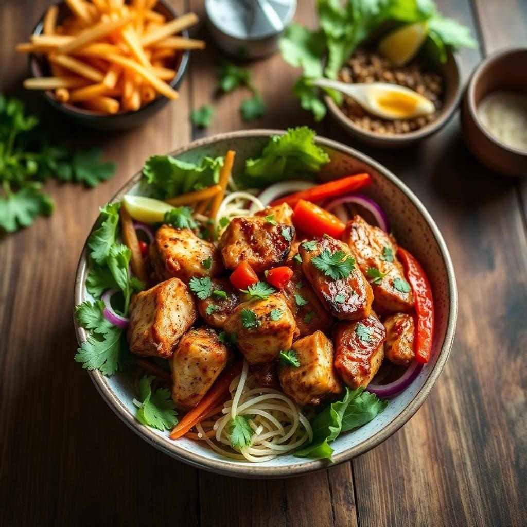 Halal Gluten Free Low Carb Chicken Fajita Bowl Recipe