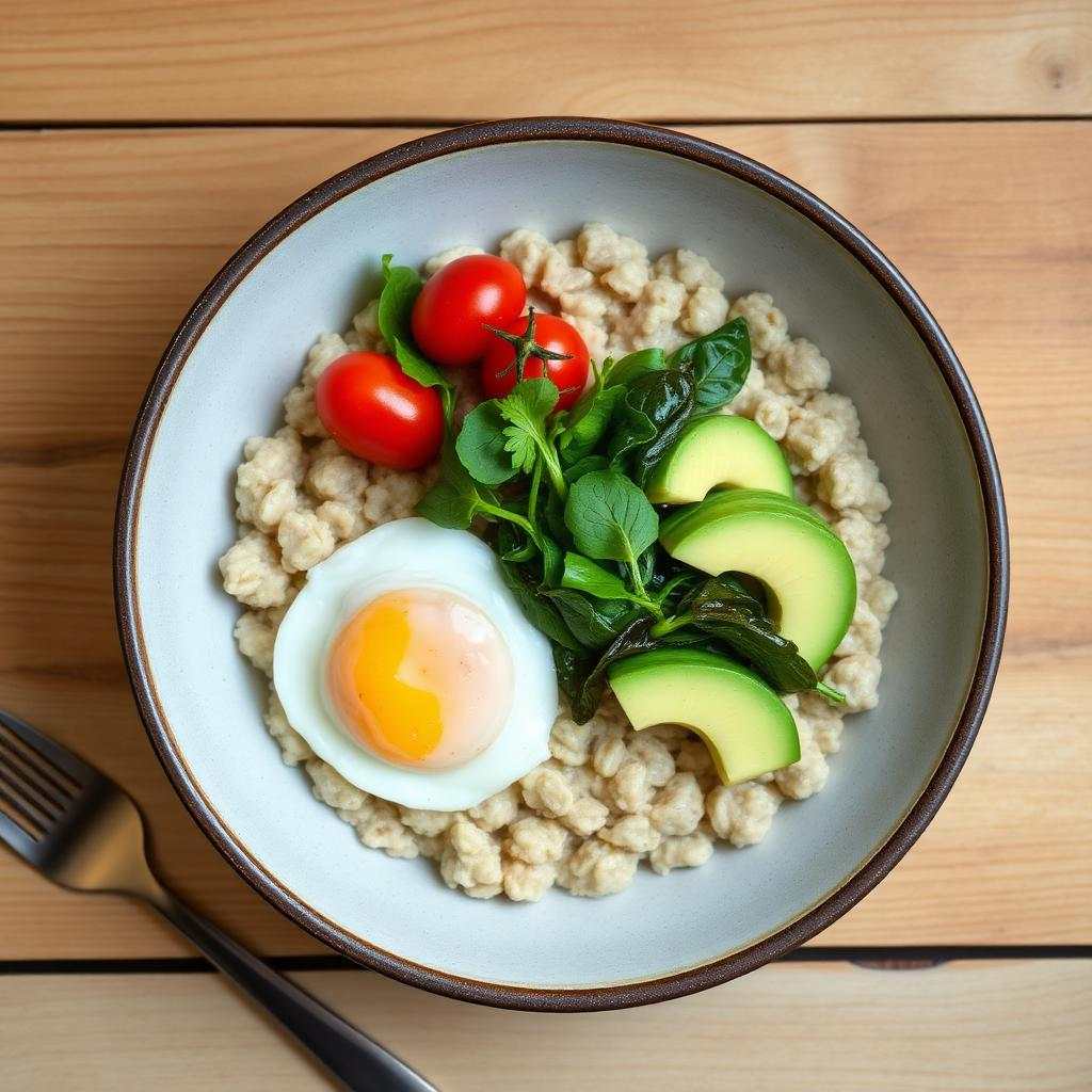 Halal Gluten Free Savory Breakfast Oatmeal Bowl Recipe