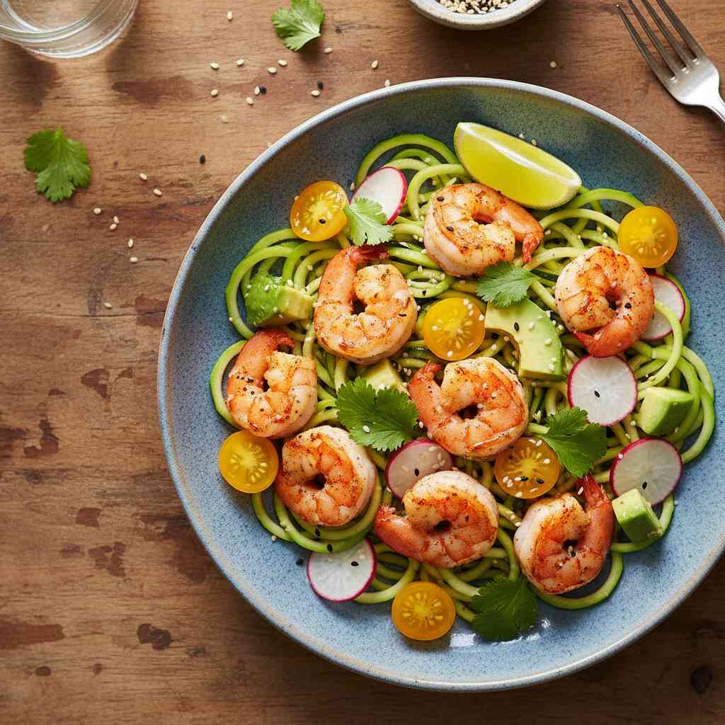 Halal Gluten Free Shrimp Zucchini Bowl