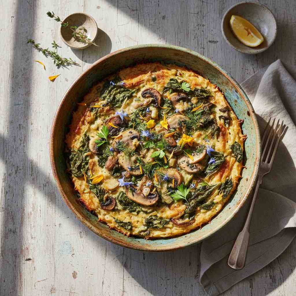 Halal Gluten Free Spinach and Mushroom Rice Casserole Recipe