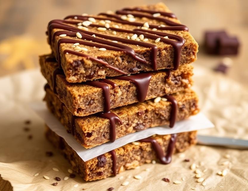 Halal Gluten Free Tahini Chocolate Breakfast Bars Recipe