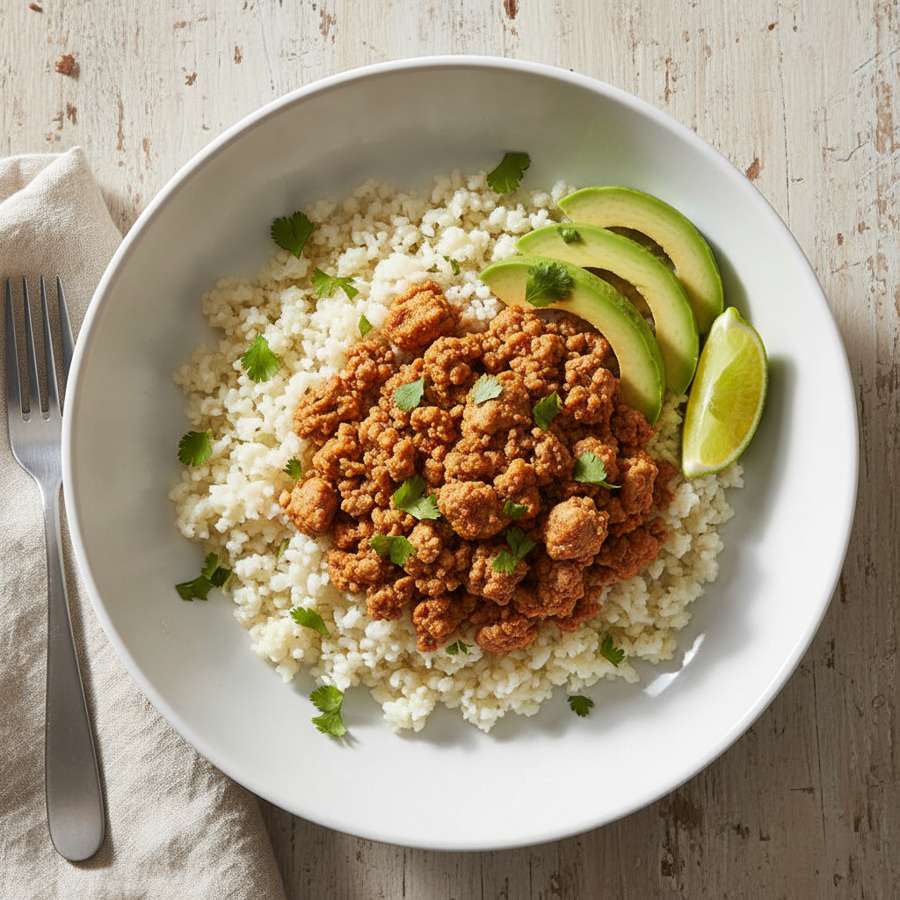 Halal Gluten Free Turkey Cauliflower Rice Bowl