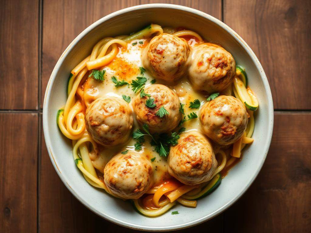 Halal Gluten Free Turkey Meatball Zucchini Bake Recipe