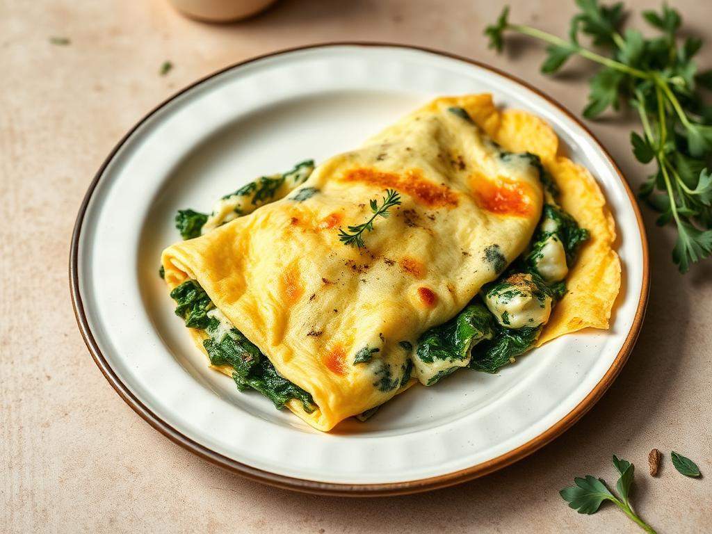 Halal Goat Cheese Spinach Omelette