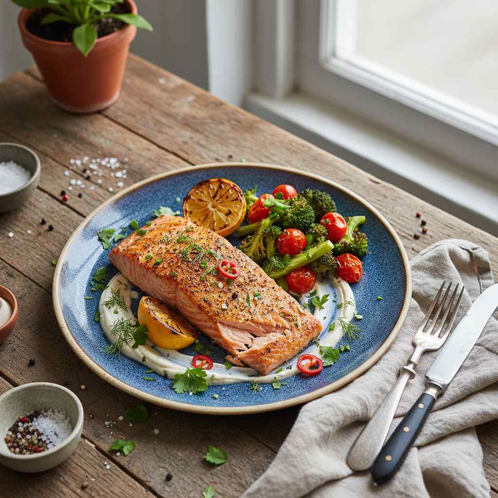 Halal Healthy Air Fryer Salmon Fillet Recipe