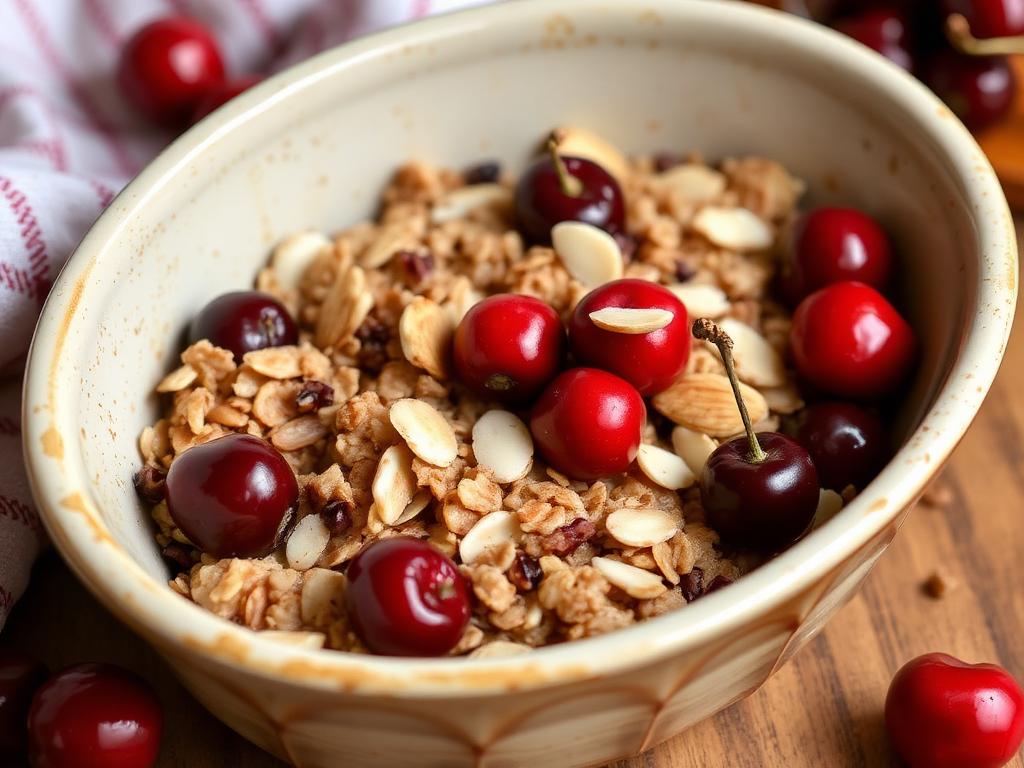 Halal Healthy Baked Cherry Almond Oatmeal Recipe