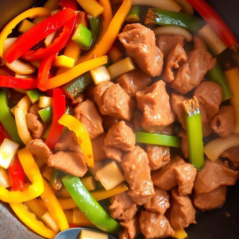 Halal Healthy Beef Stir Fry with Peppers Recipe