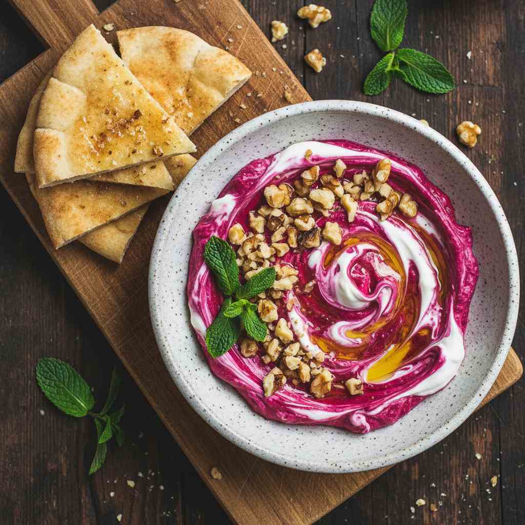Halal Healthy Beetroot Borani (Yogurt Dip Vegetarian)