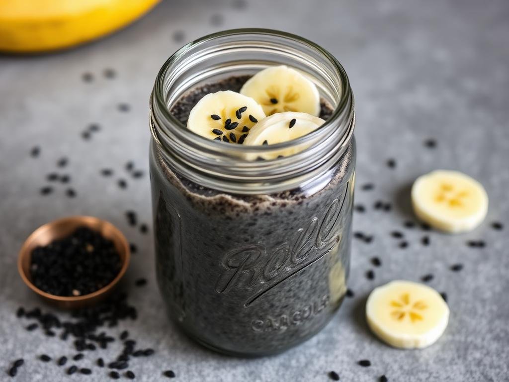 Halal Healthy Black Sesame Overnight Oats Recipe