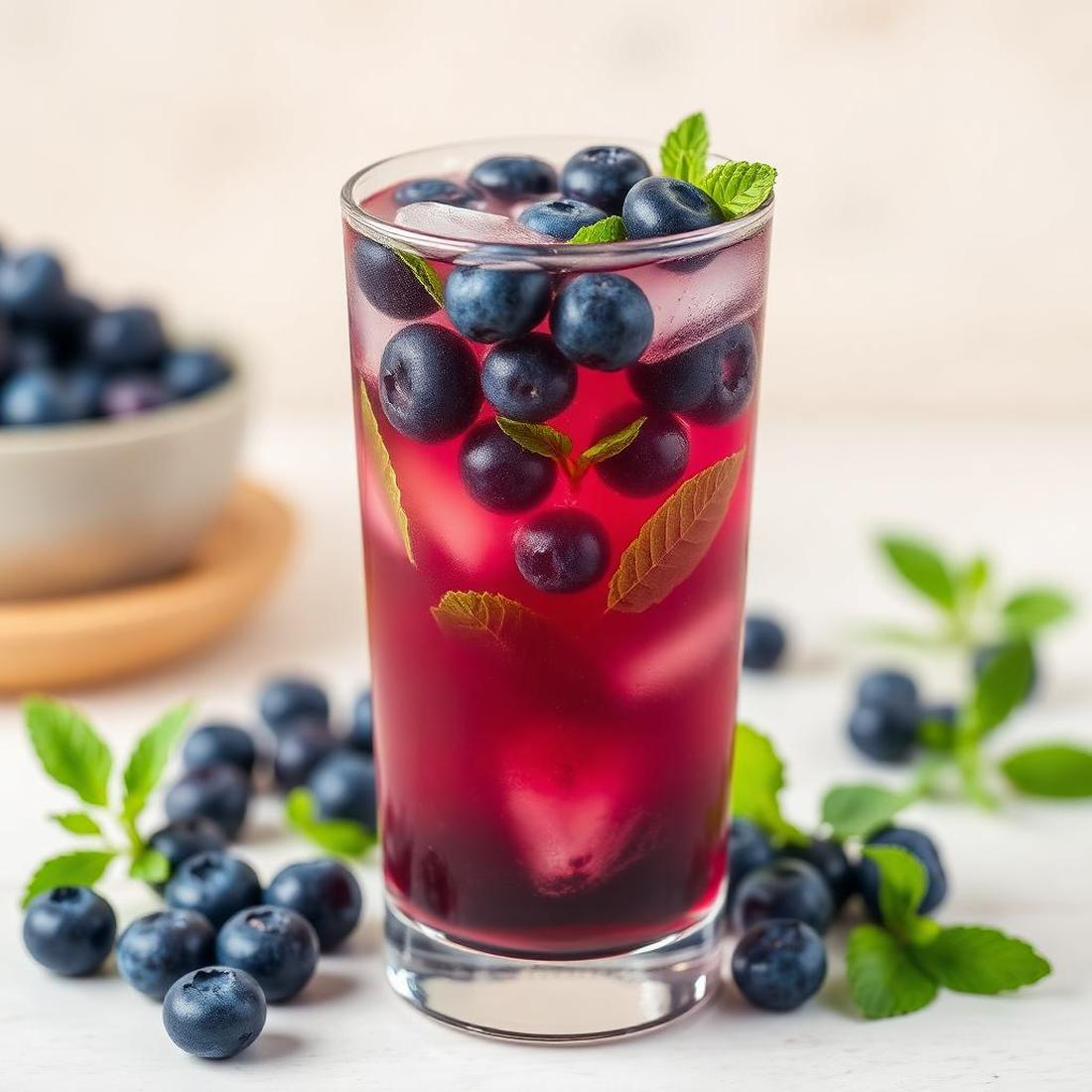 Halal Healthy Blueberry Mint Green Tea Recipe