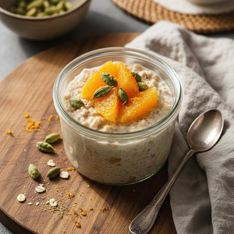 Halal Healthy Cardamom Orange Overnight Oats Recipe