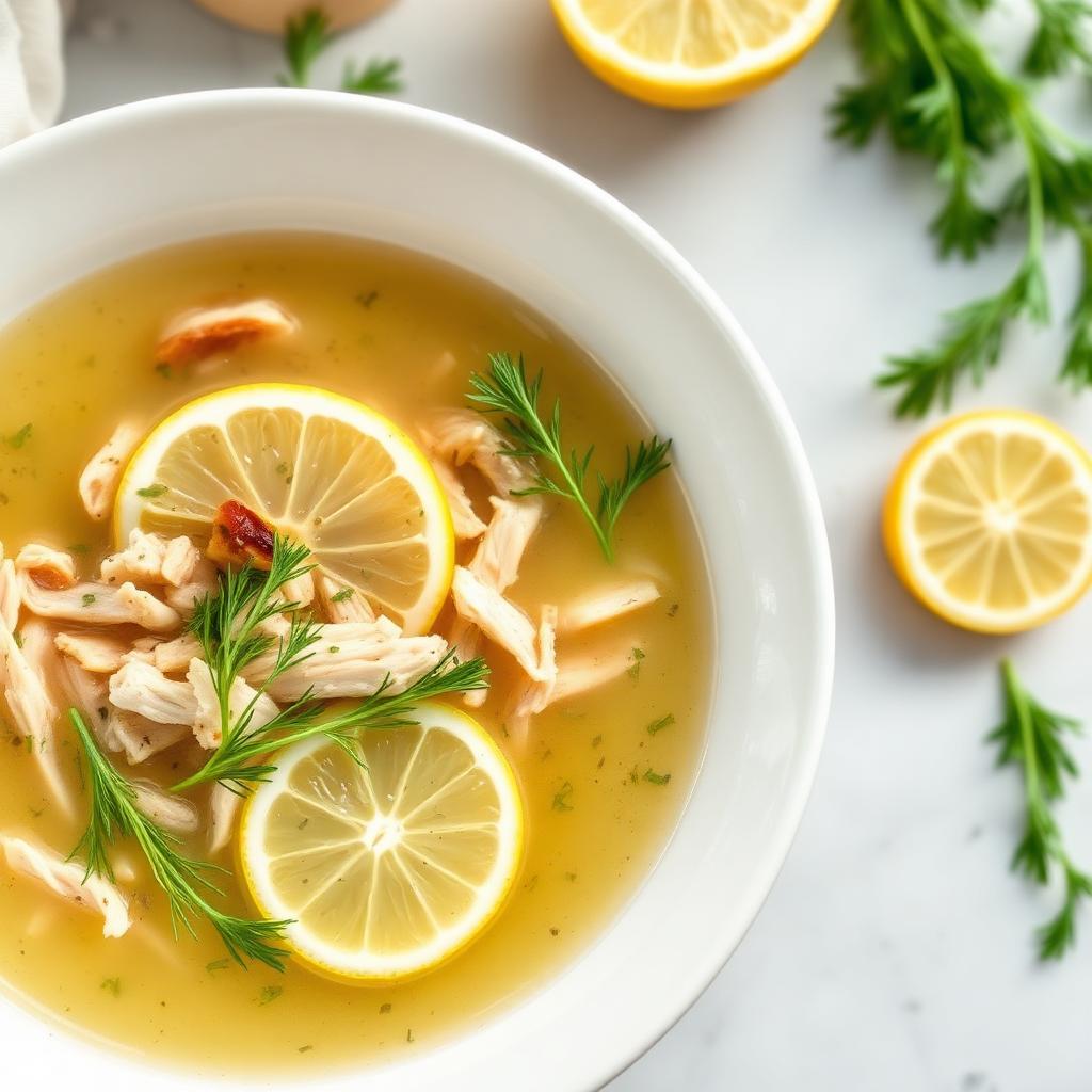 Halal Healthy Chicken Orzo Lemon Soup