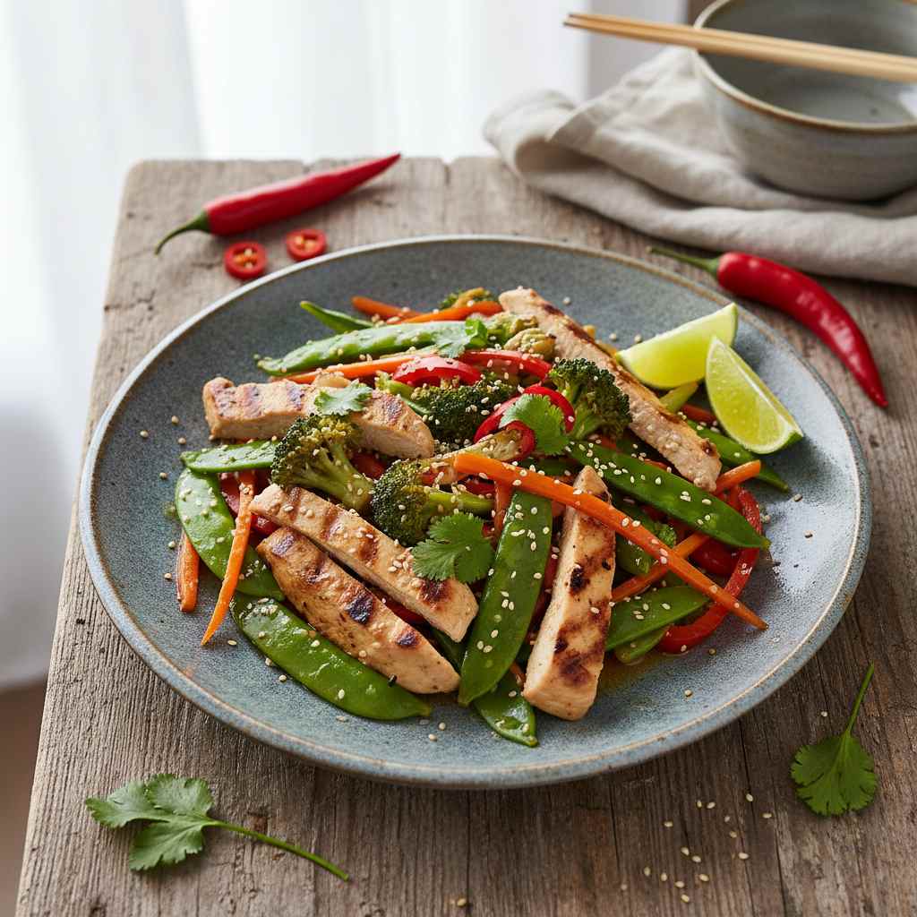 Halal Healthy Chicken Stir Fry with Snow Peas Recipe