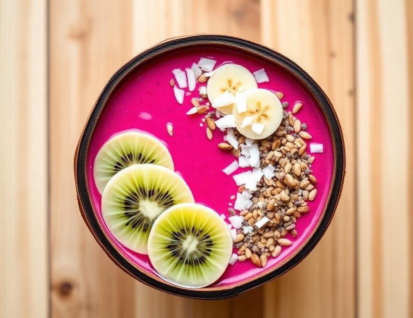 Halal Healthy Dragonfruit Pitaya Breakfast Bowl Recipe