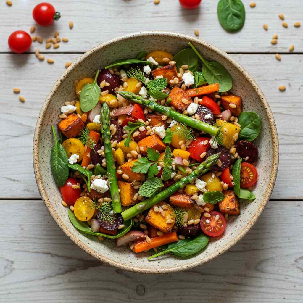 Halal Healthy Farro Vegetable Salad Recipe