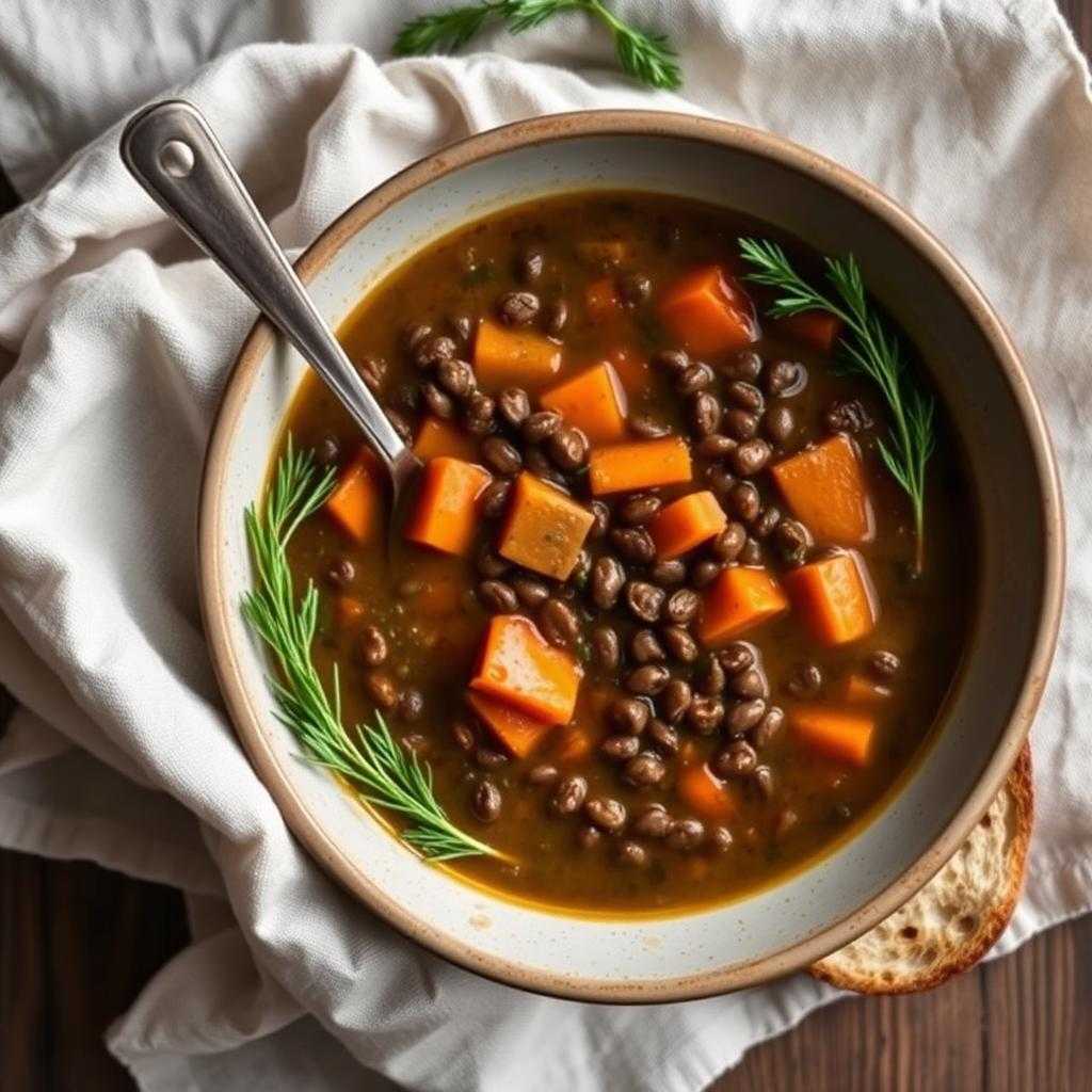 Halal Healthy French Lentil Soup (Du Puy)