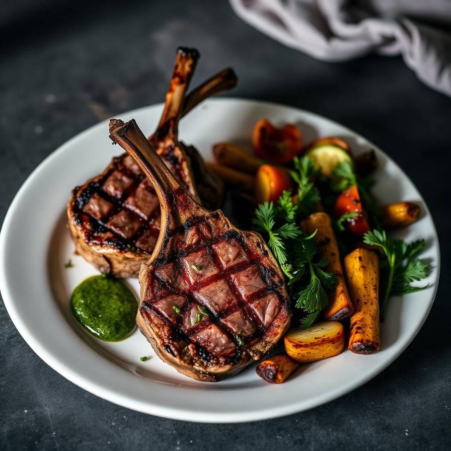 Halal Healthy Grilled Lamb Chops Recipe