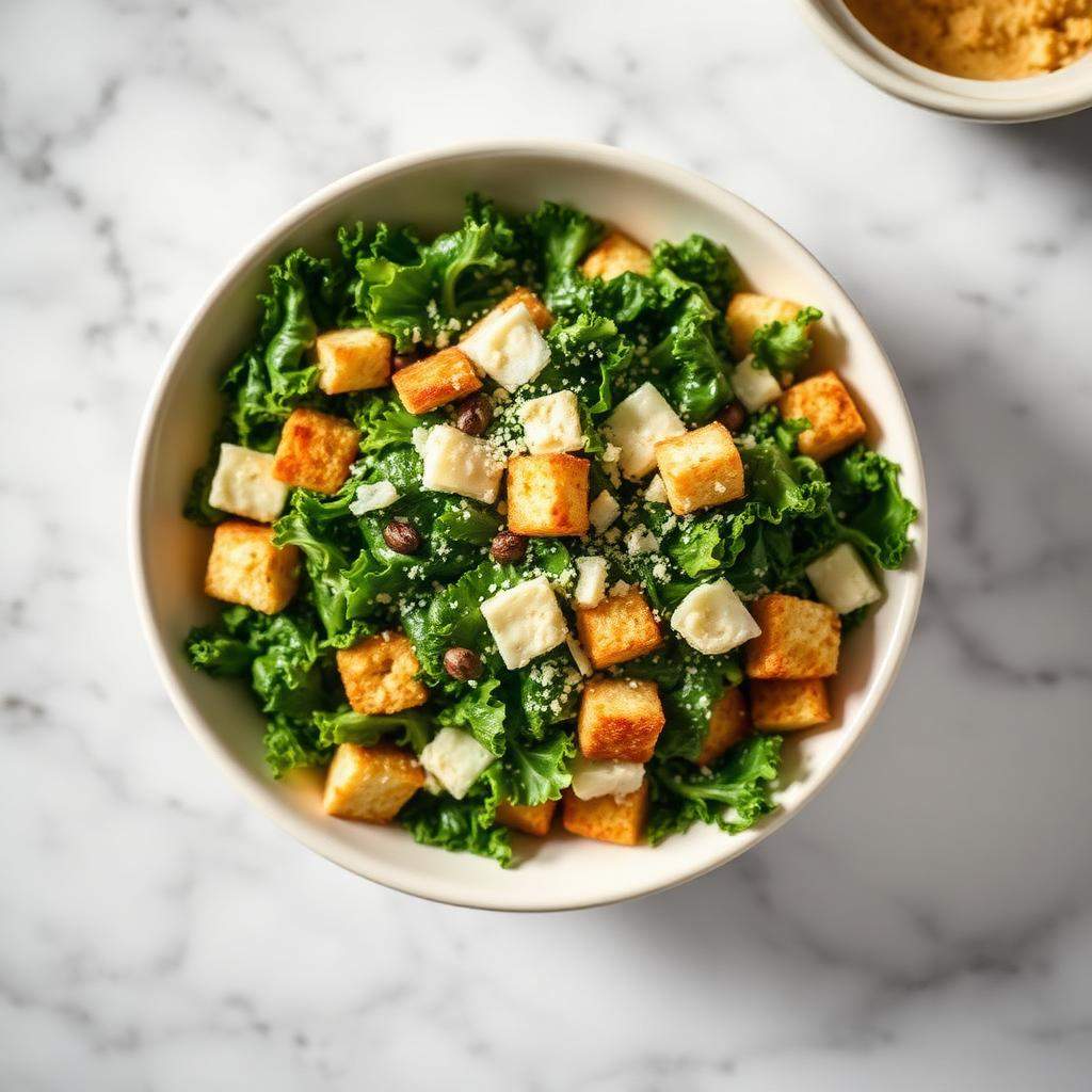 Halal Healthy Kale Caesar Salad Halal Style