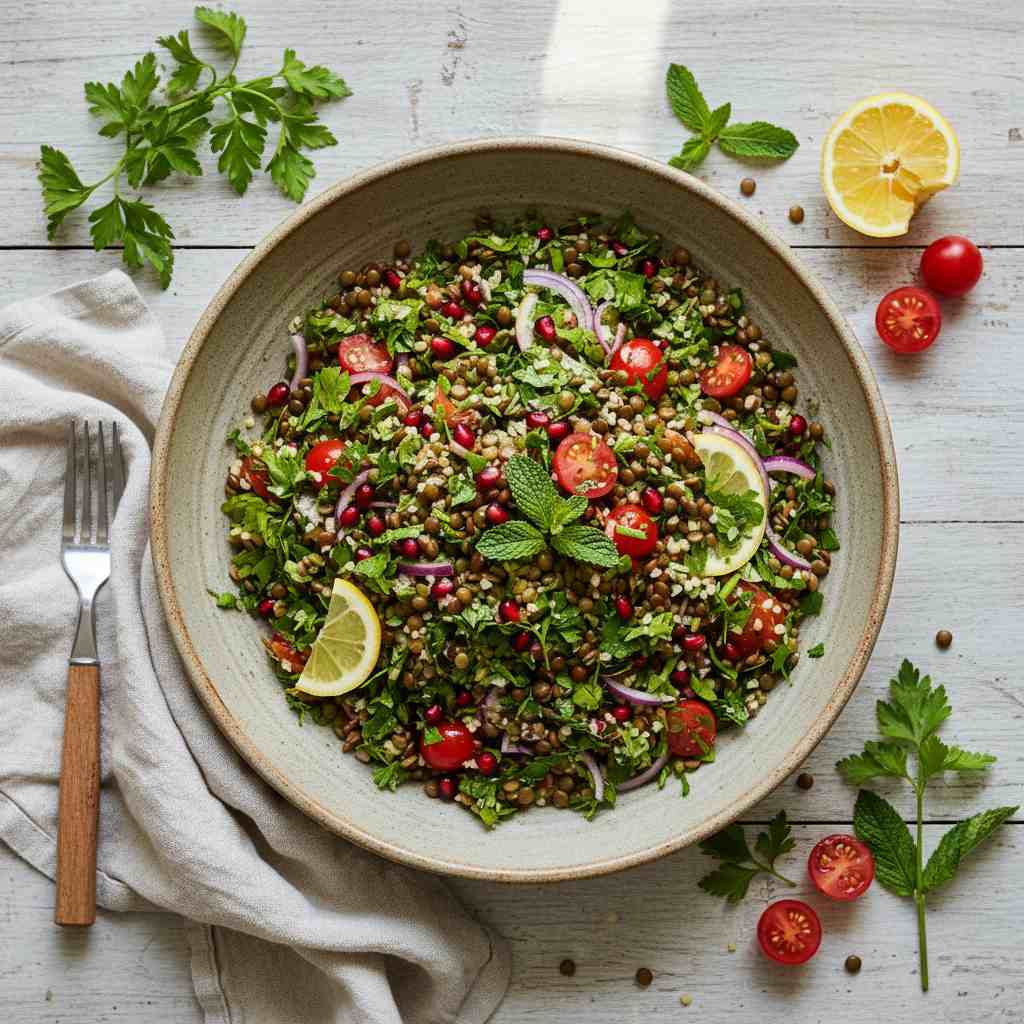 Halal Healthy Lentil Tabbouleh Salad Recipe