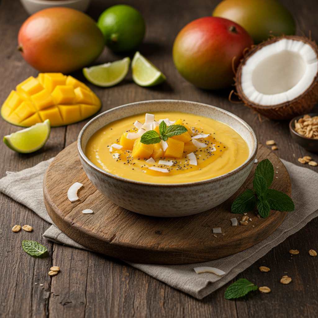 Halal Healthy Mango Coconut Pudding Recipe