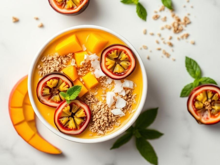 Halal Healthy Mango Passionfruit Breakfast Bowl Recipe