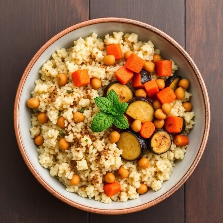 Halal Healthy Moroccan Couscous Vegetable Bowl